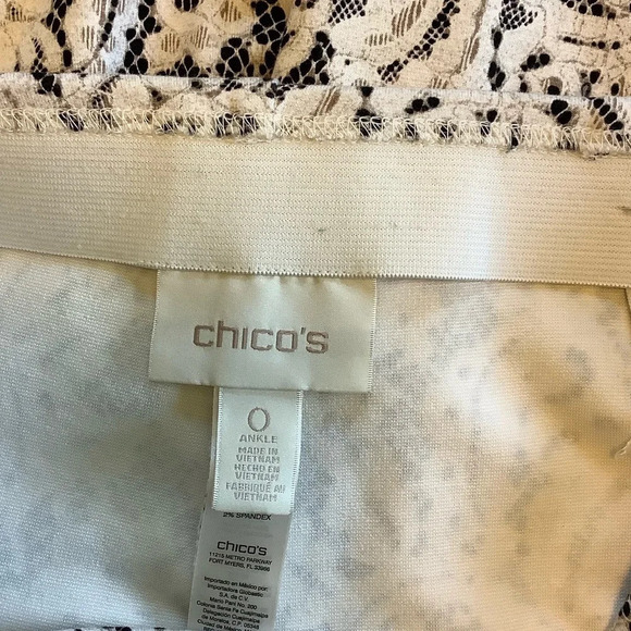 Chico’s Print Pull-On Straight Leg Ankle Pant Sz-0 - Picture 4 of 4